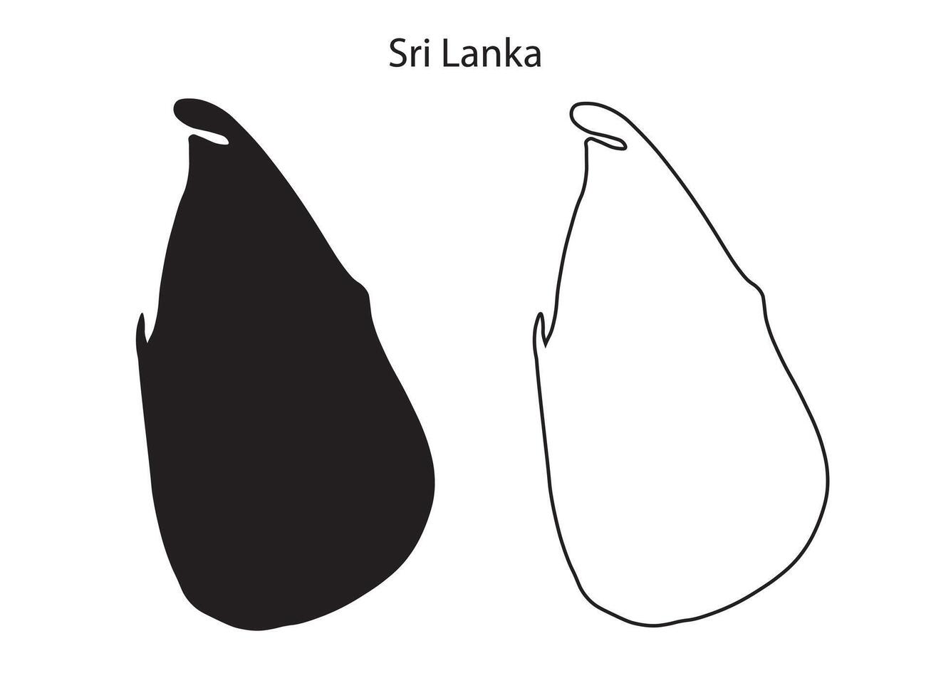 Sri Lanka map illustration, Sri Lanka map silhouette vector