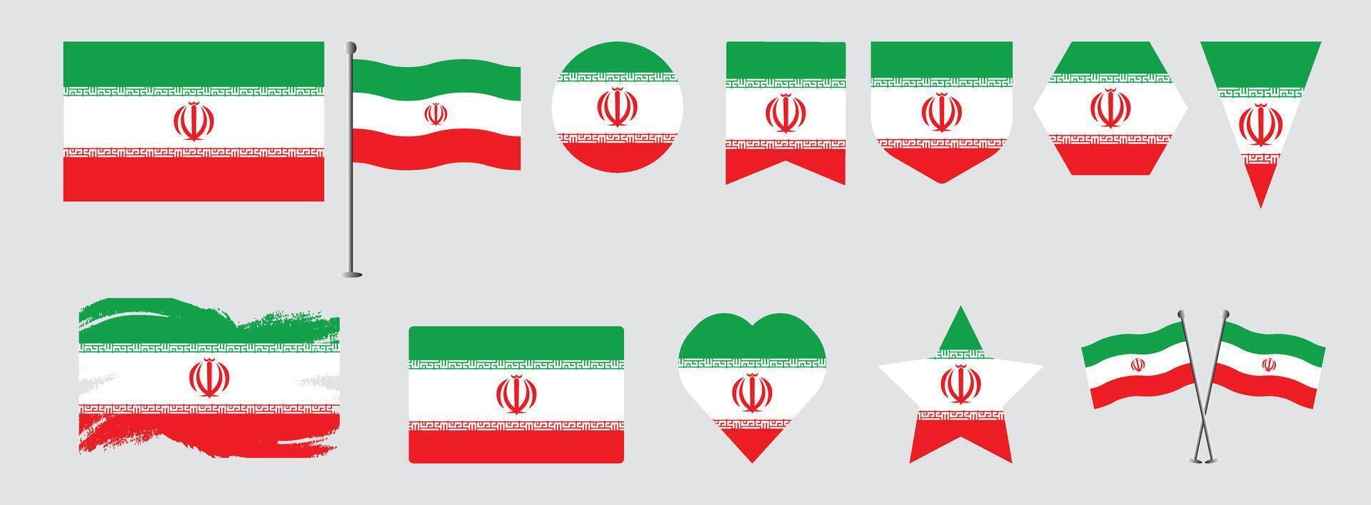 Set Azerbaijan flag set .national flag design set with popular shapes and brush. Azerbaijan flag illustration vector