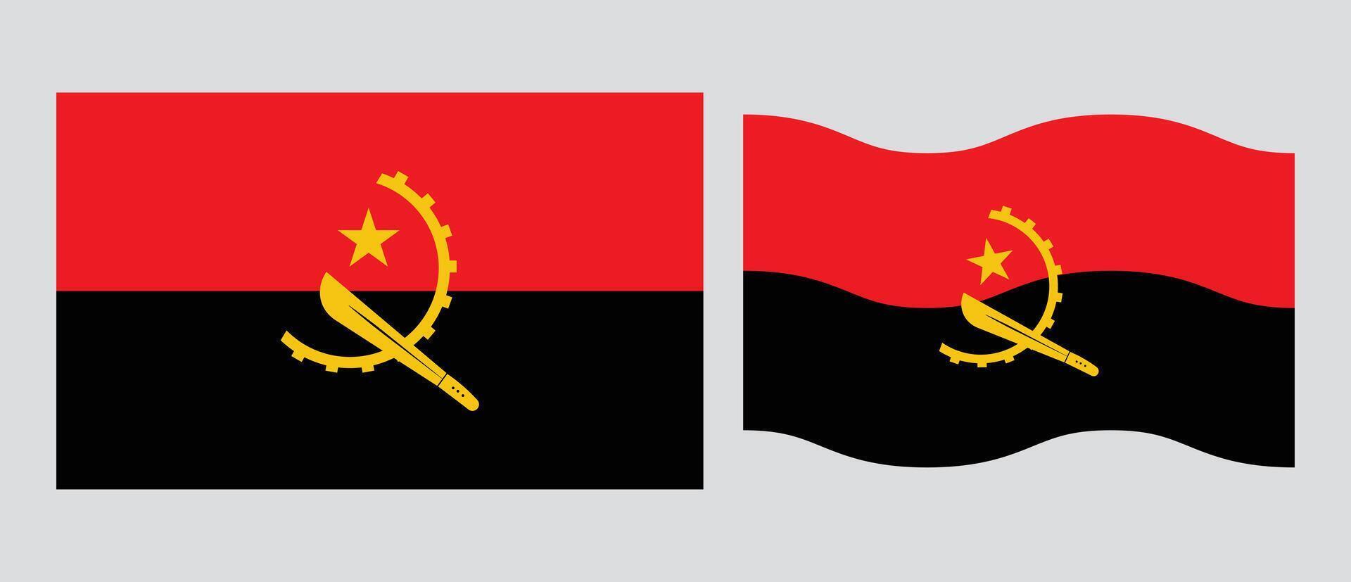 The National Flag of the Republic of Angola. Angola patriotic symbol with official colors. perfect design for web or mobile app. vector