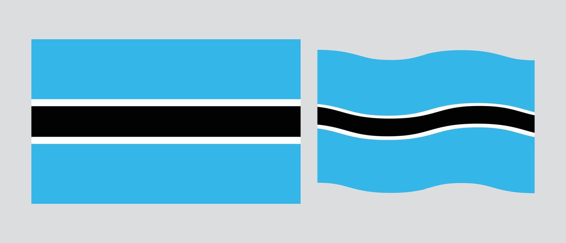 Flag of National Botswana , illustration with standard size and proportion. National flag emblem with accurate size and colors. Botswana official national flag. vector