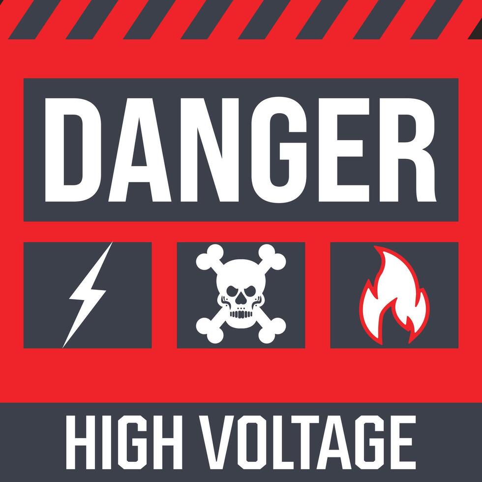 Clear and professional Danger Flammable Materials design featuring a fire icon, perfect for storage facilities, labs, and industrial settings. vector