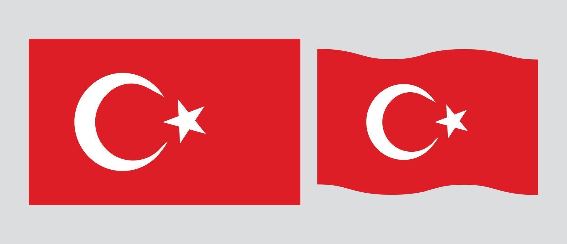 The national Flag of Turkey illustration with standard size and proportion. National flag emblem with accurate size and colors. Turkey official national flag. vector