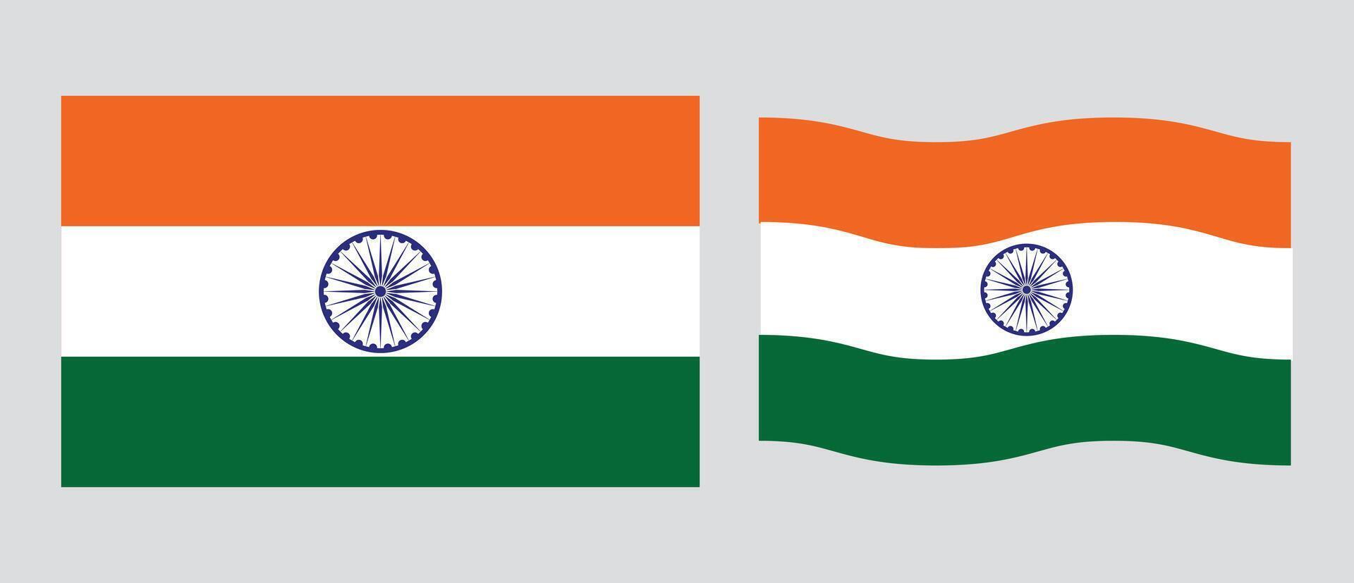 The national Flag of India illustration with standard size and proportion. National flag emblem with accurate size and colors. India official national flag. vector