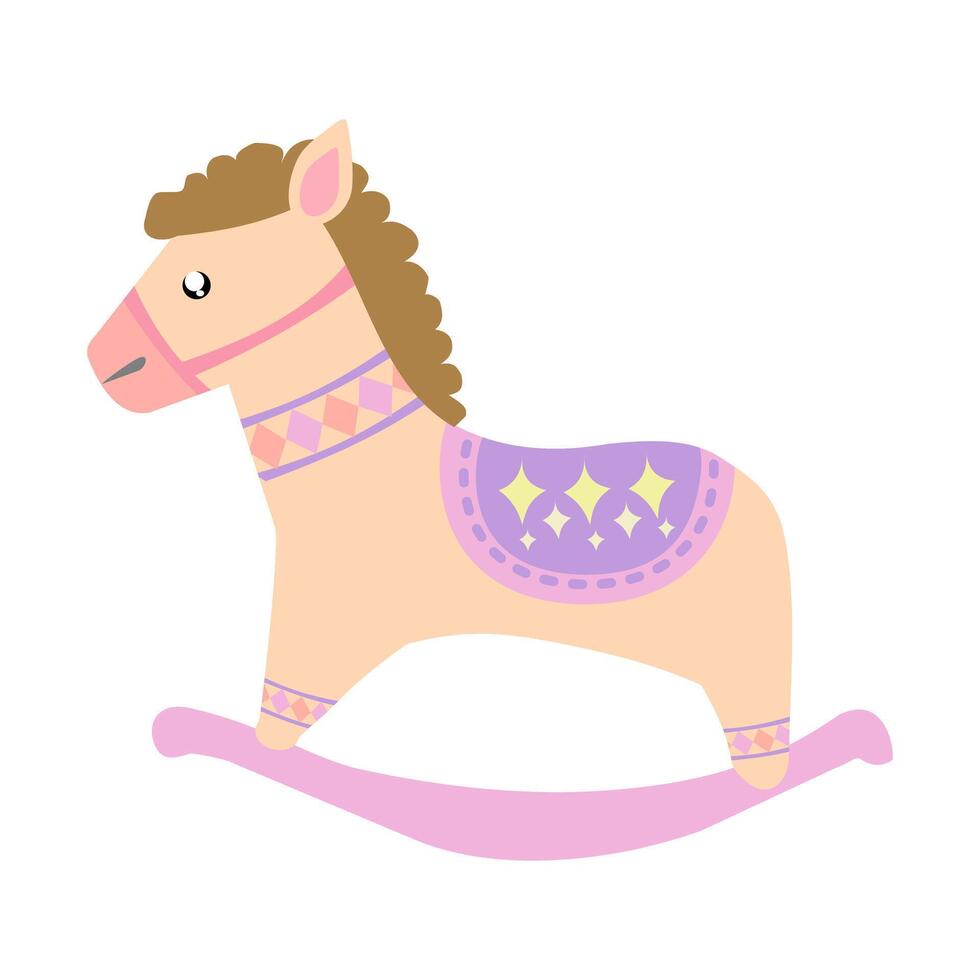 My cute rocking horse. Icon vector