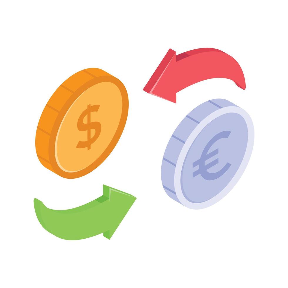 A skillfully crafted of currency exchange in trendy style, unique money exchange icon vector