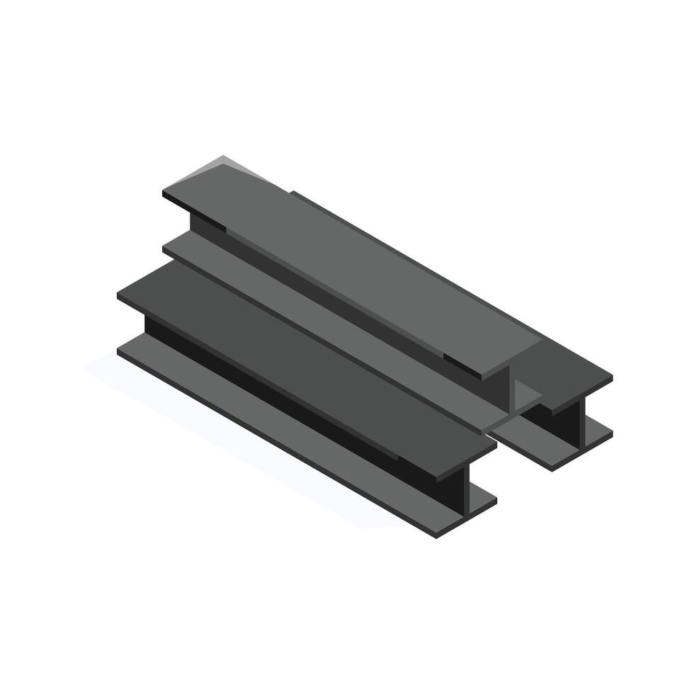 Get this amazing icon of steel beam in isometric style vector