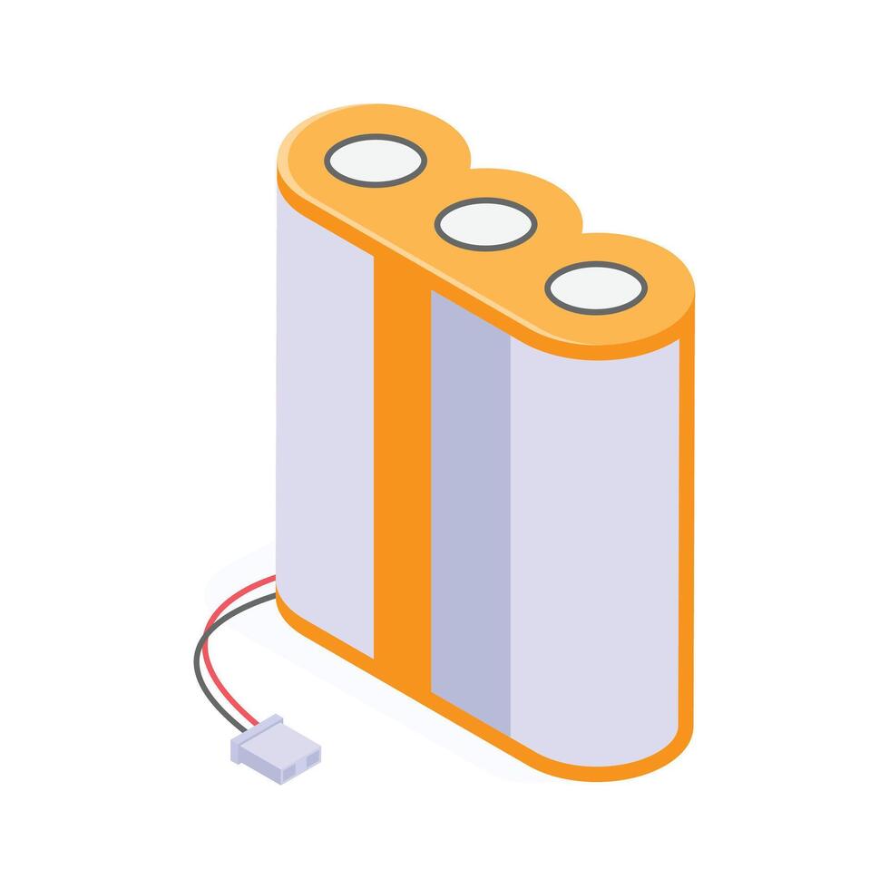 Rechargeable battery cell for powering electronic devices and tools vector