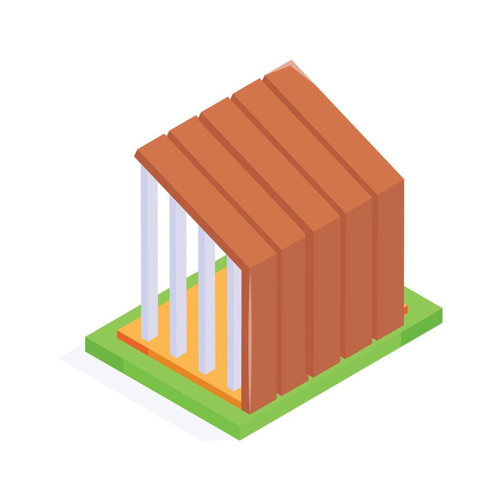 A small wooden shed for storage or backyard projects vector