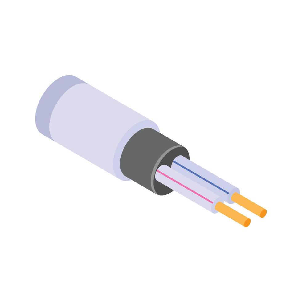 An isometric icon of fiber cable in modern style vector