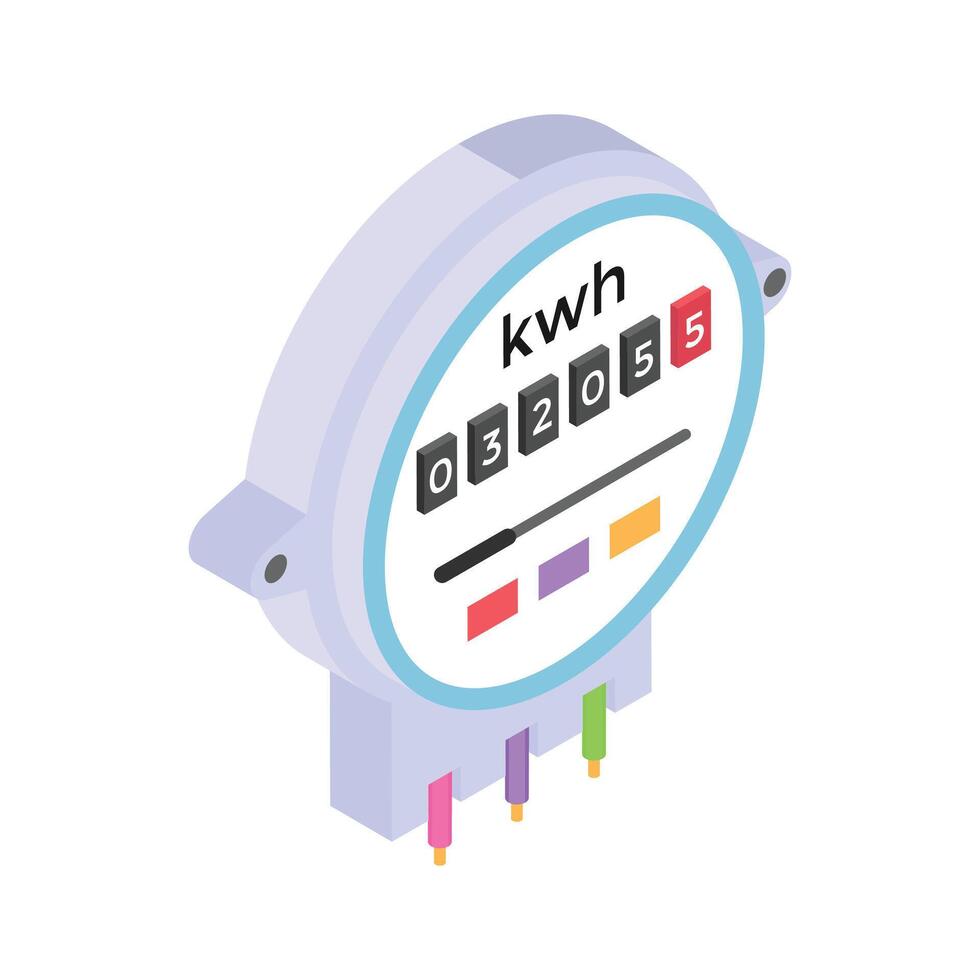 Get this editable design of electricity meter in modern style vector