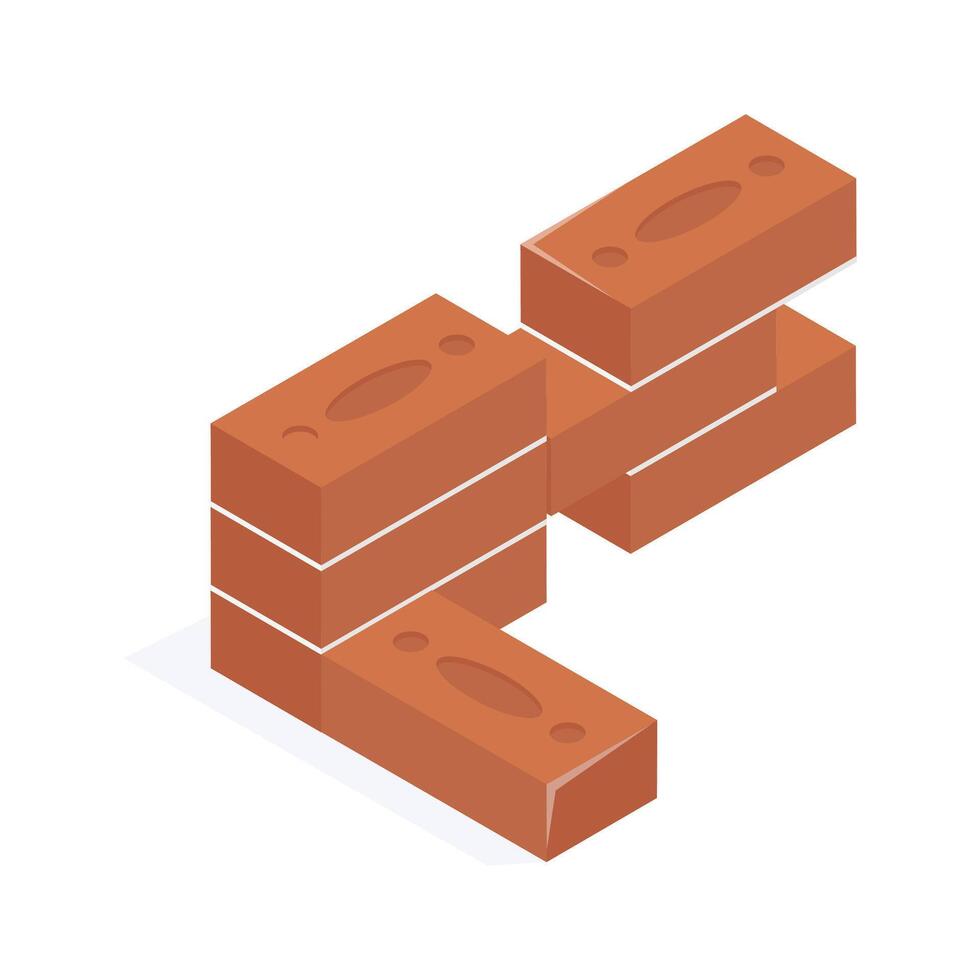 Well designed brick wall isometric icon in modern style vector