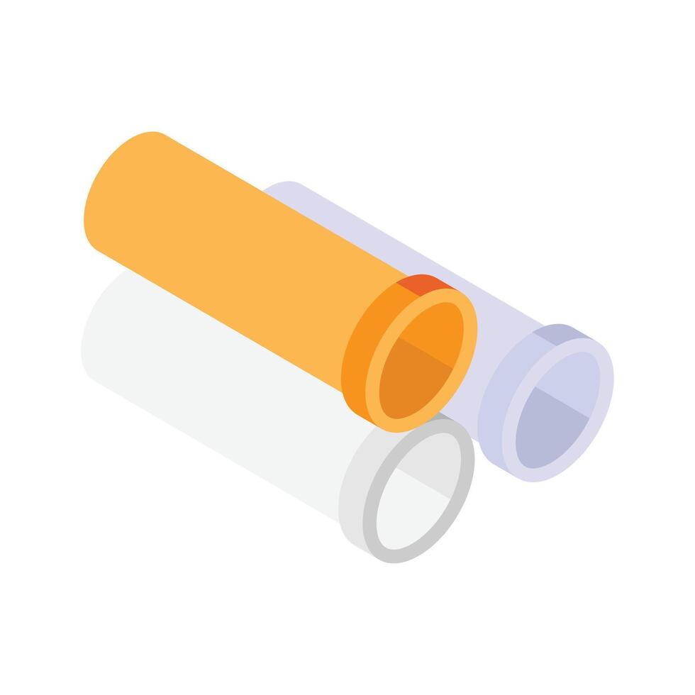 Durable plastic pipes used in plumbing and drainage system vector