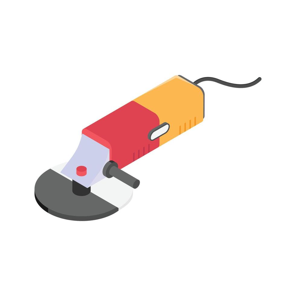 A handheld tool for cutting and grinding metal or stone vector