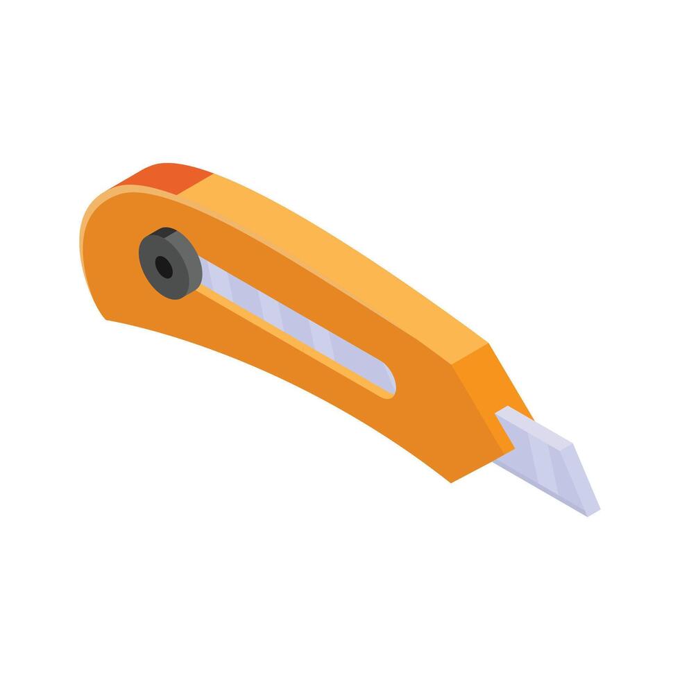 Paper cutter having sharp blade, isometric graphic art vector
