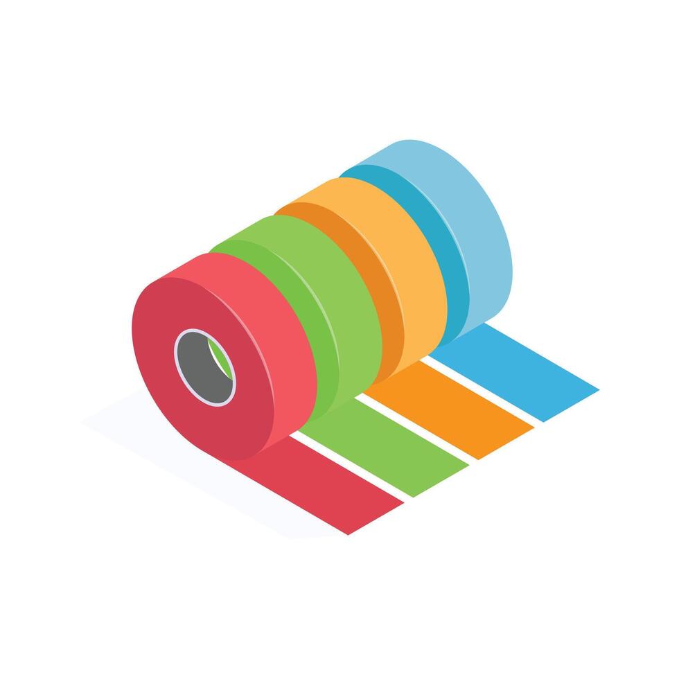 Duct tape isometric icon, customizable design vector
