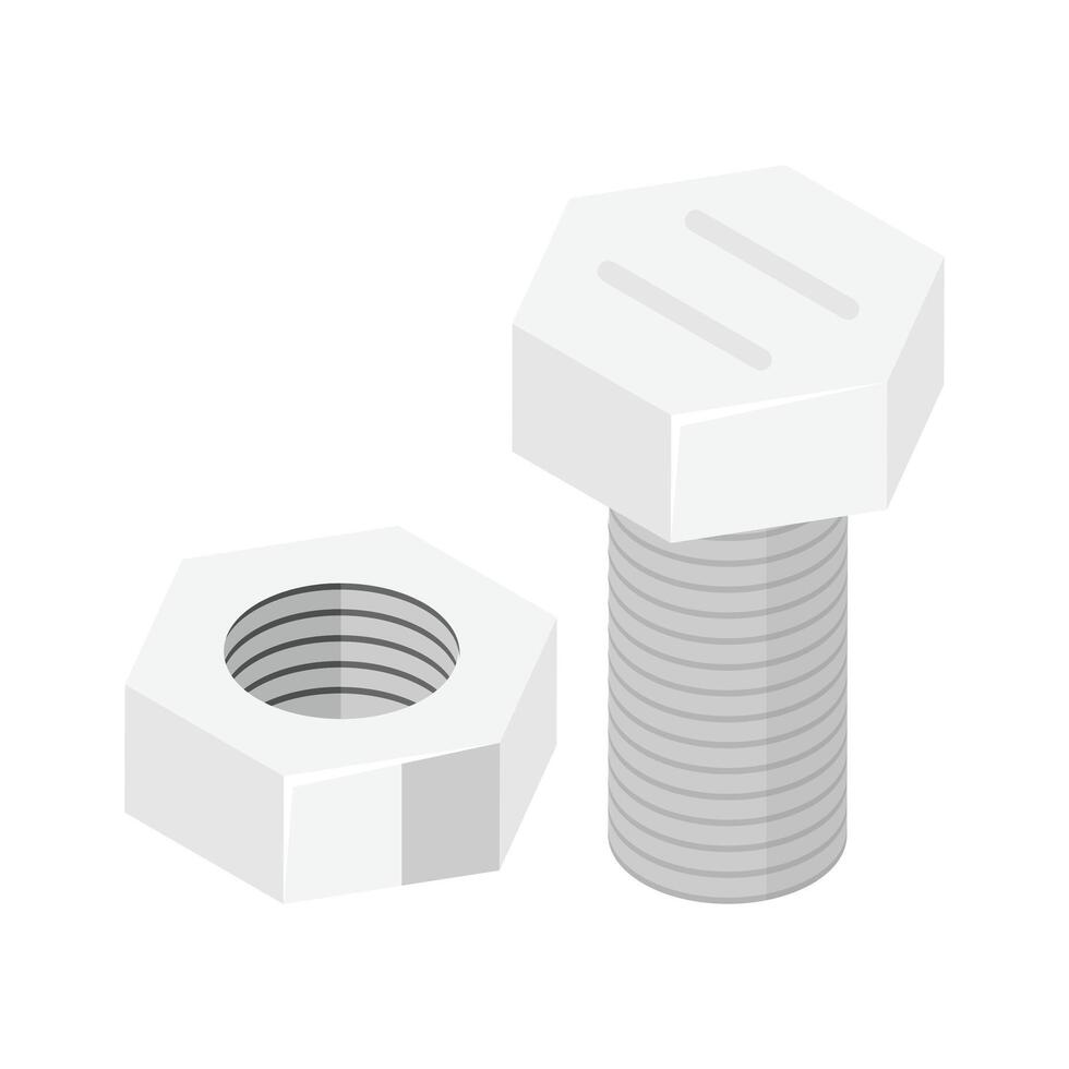 Metal fasteners essential for securing various constructions vector