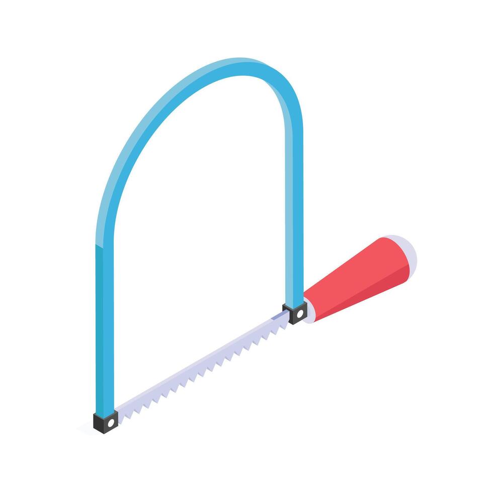 A manual hacksaw for cutting metal and wood materials vector