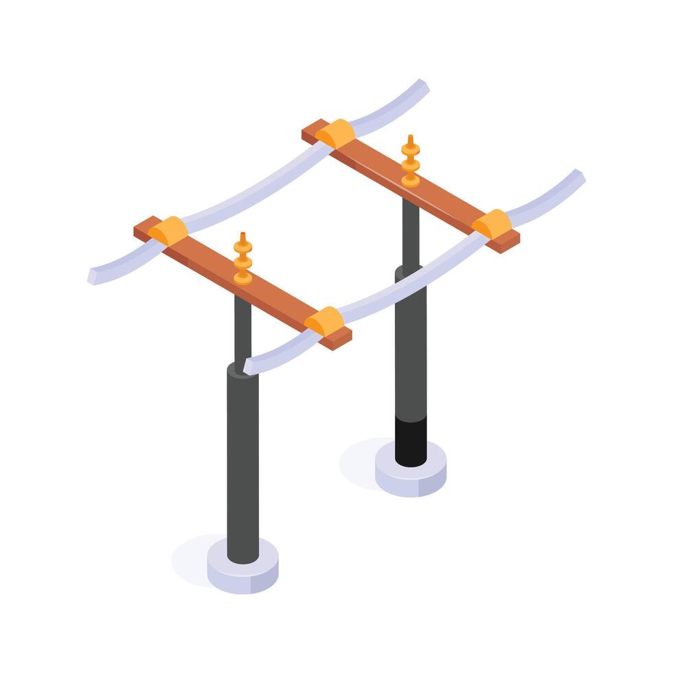 Trendy isometric of electric pole, editable icon vector