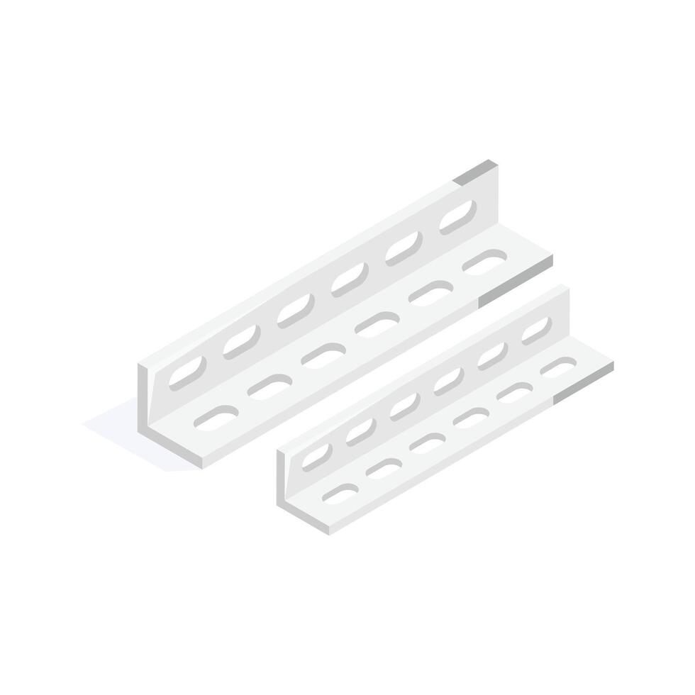 Metal work, trendy isometric of steel beam in modern style vector