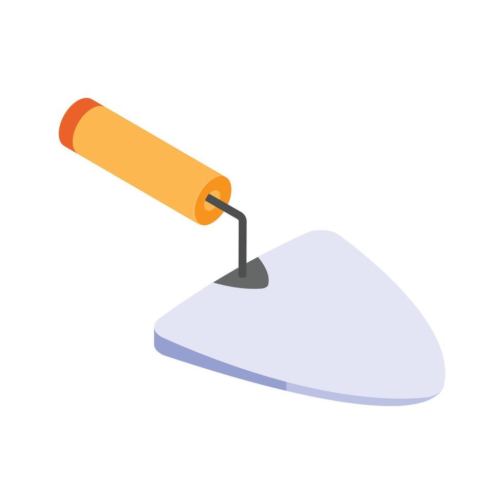 Beautiful isometric icon of trowel, masonry and plastering vector