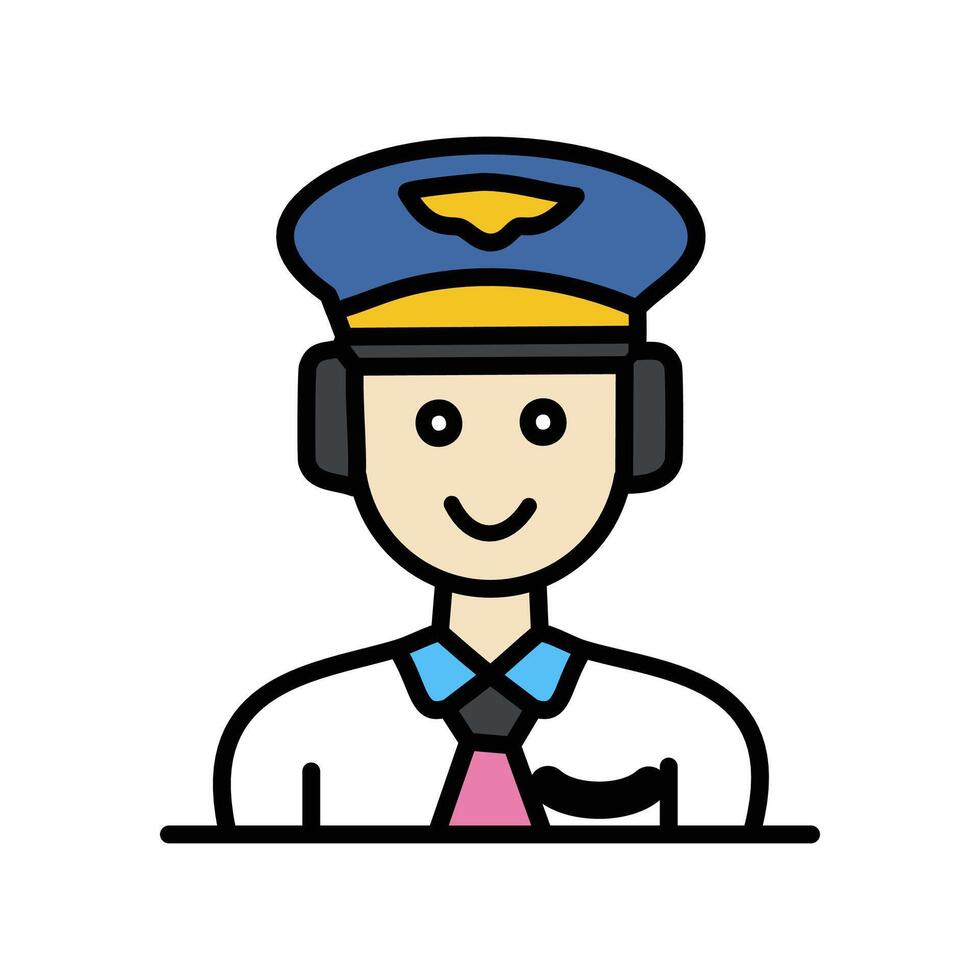 Pilot avatar character icon illustration design fully editable vector