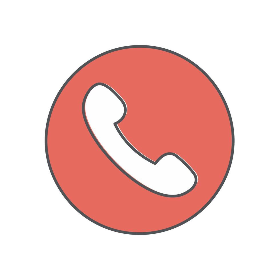 Telephone handset icon. Flat design style art. vector