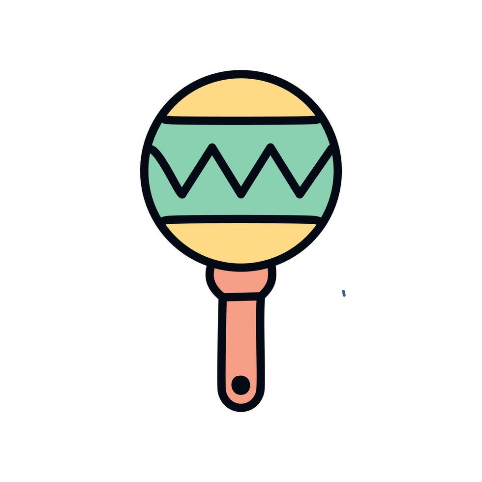 maracas instrument icon over white background, line color style, illustration. vector
