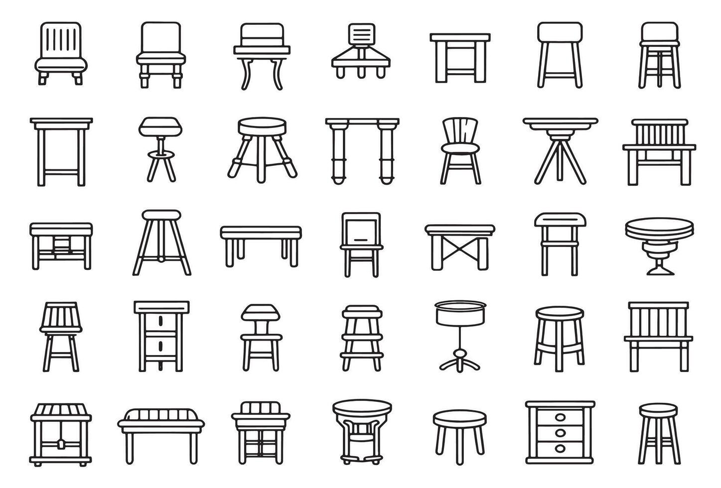 Vanity stool icon for elegant interiors vector