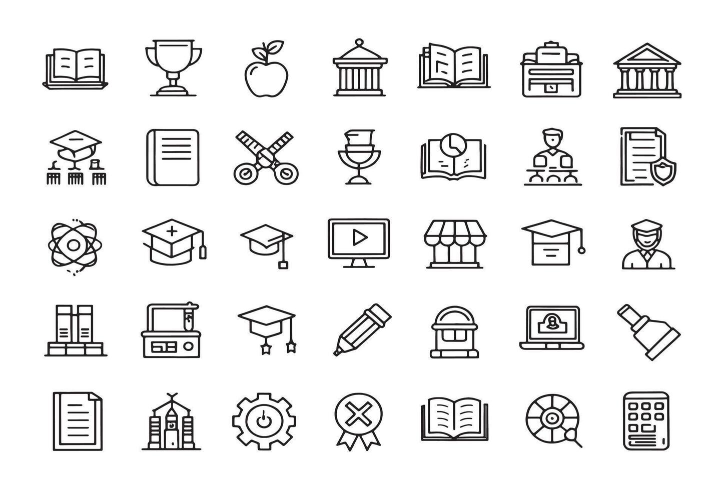 University learning icon line art design vector