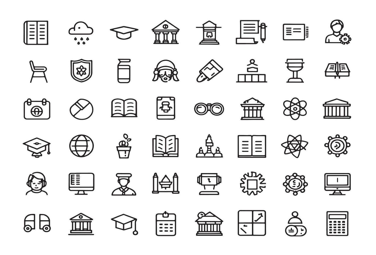 University Studie Icon Line Art Illustration vector