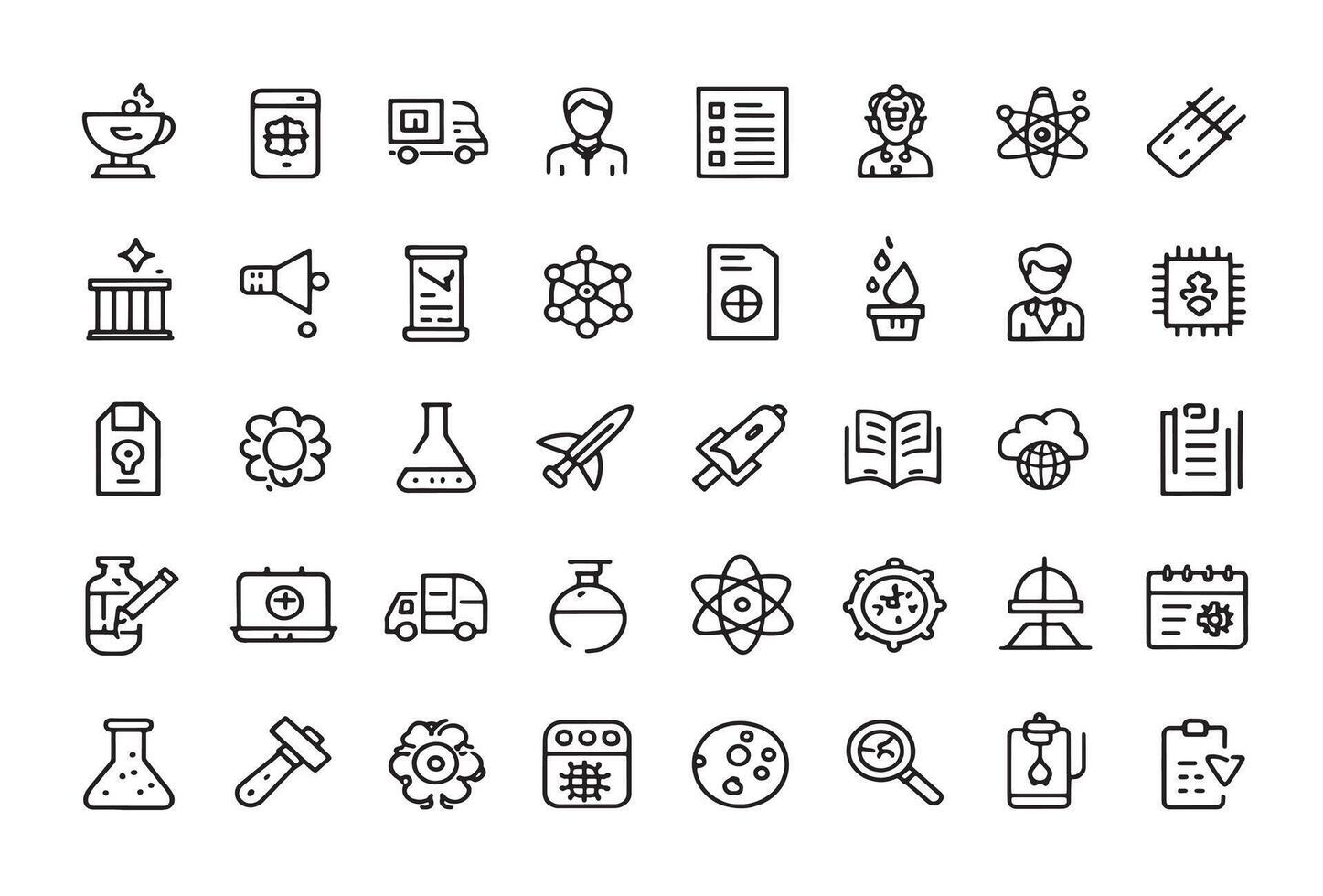 University research icon line art breakthroughs vector