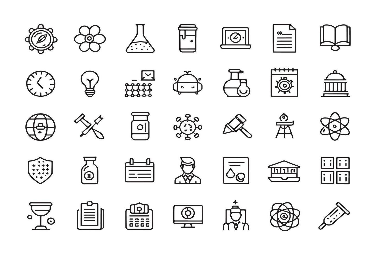 University research icon line art discovery vector