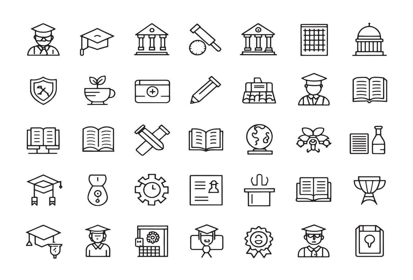 University Educat Icon Line Art vector