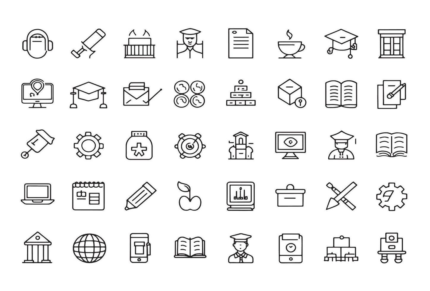 University course icon line art design vector