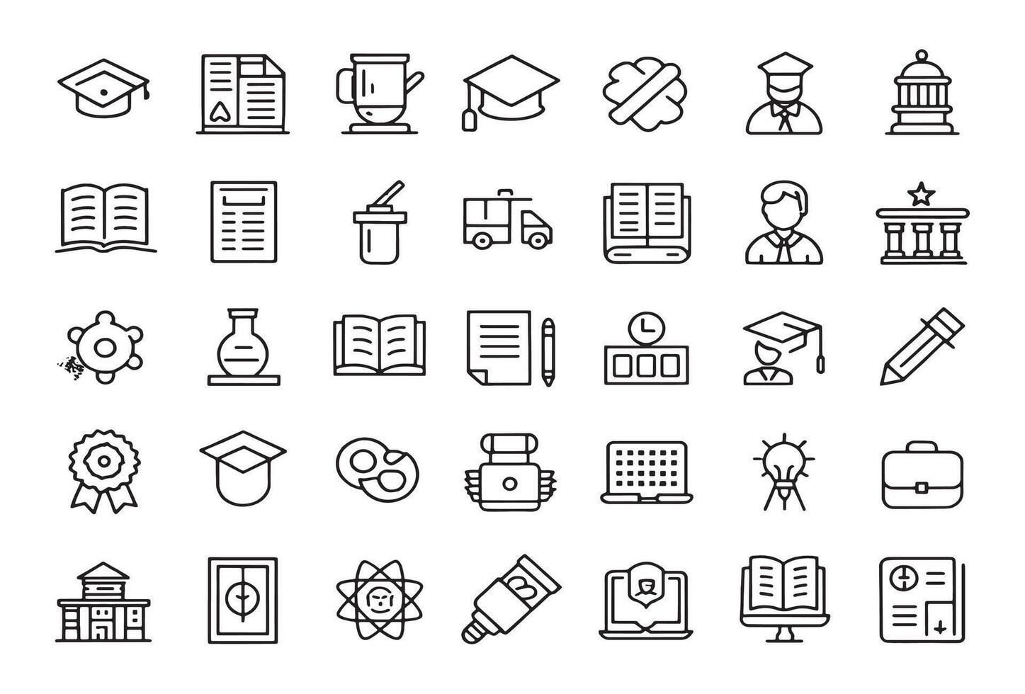 University Educat Icon Line Art Design vector