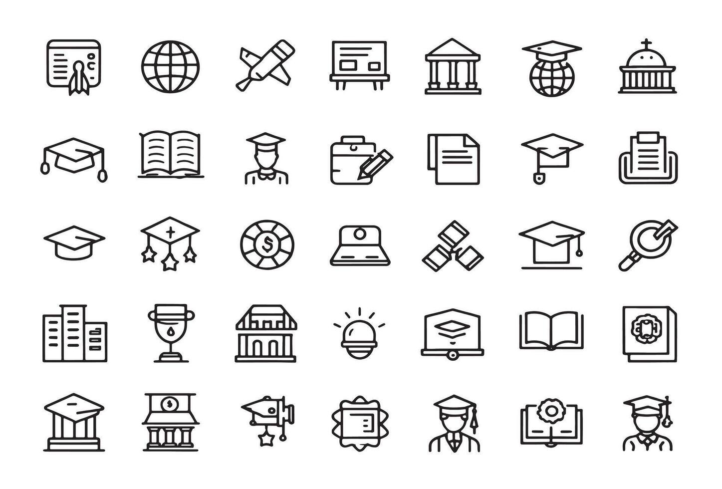 University degree icon line art design vector