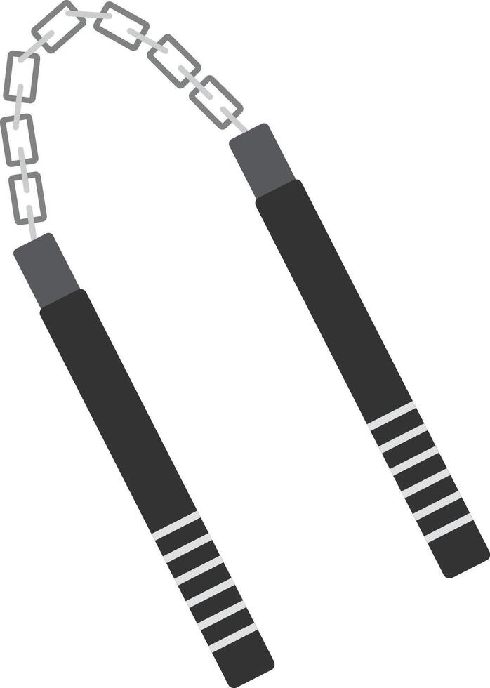 Nunchaku double sticks flat icon vector