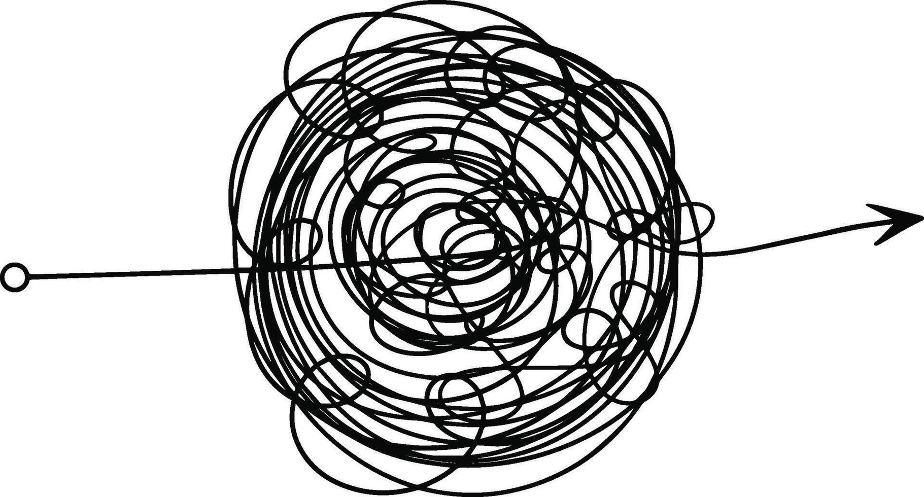Messy tangled scribble lines vector