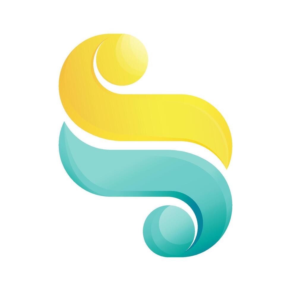 Abstract logo. S initial logo. Gradient logo vector