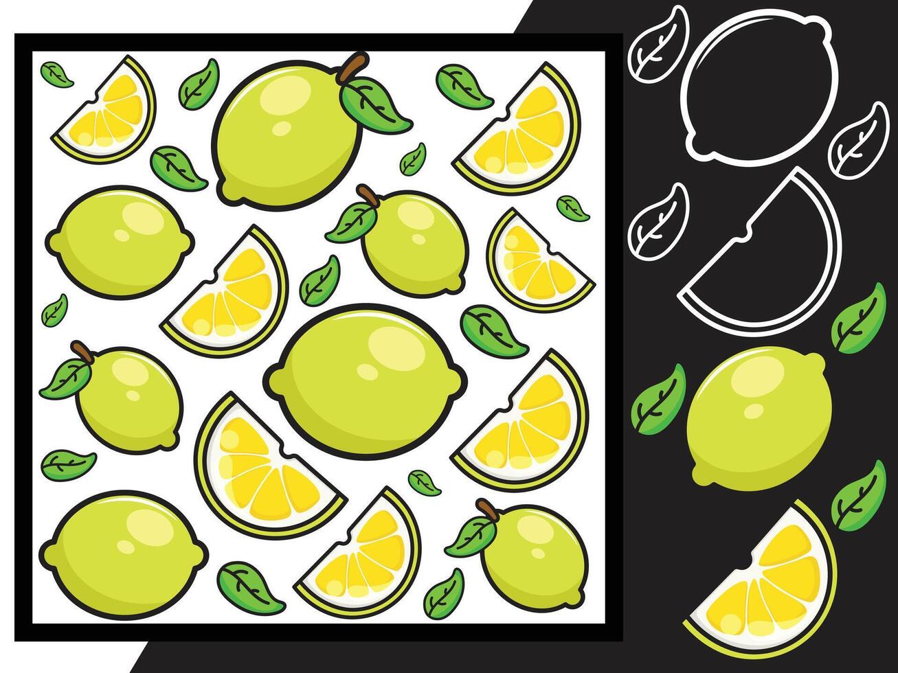 Pattern design with lemon object vector