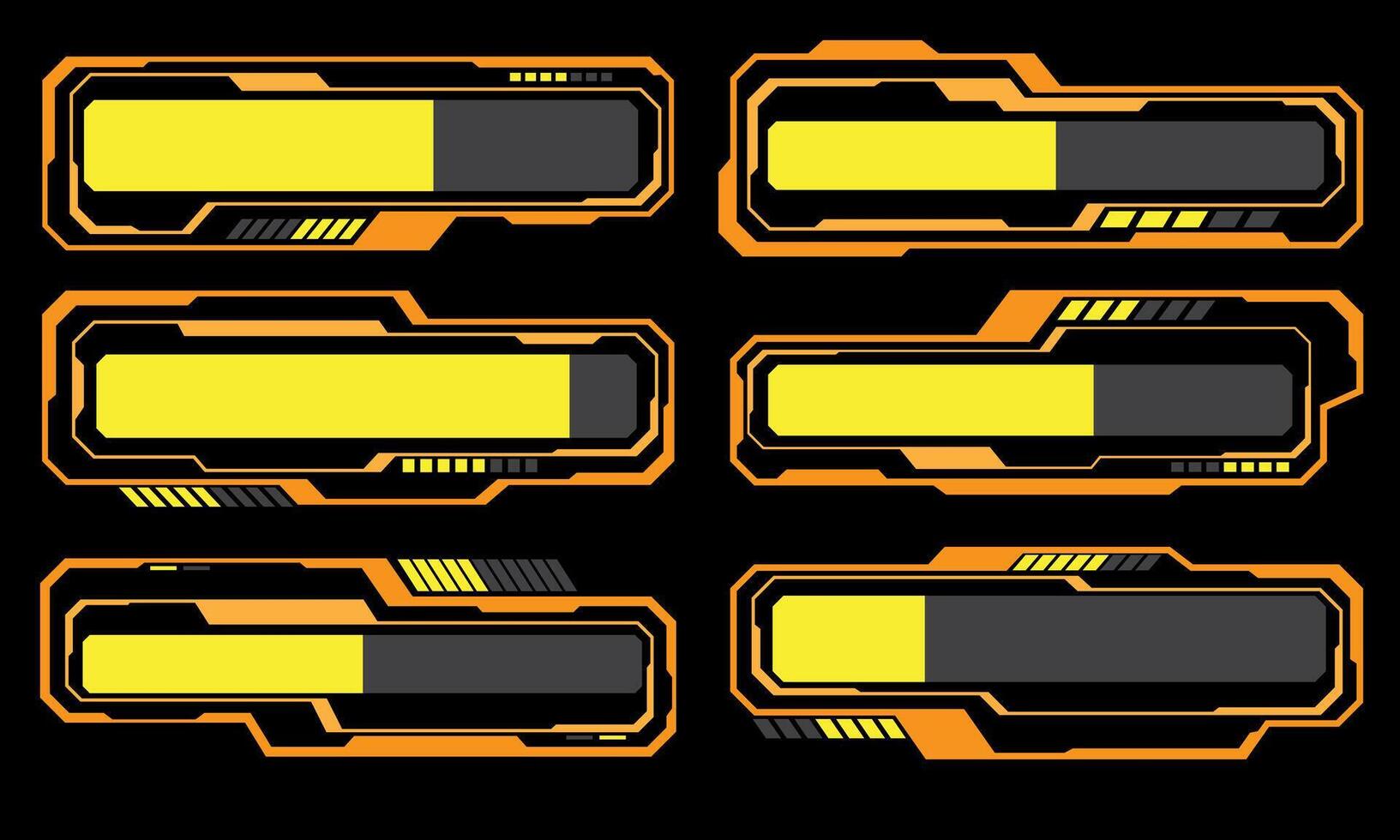 Set of yellow data progress user interface elements technology futuristic design modern creative on white background vector