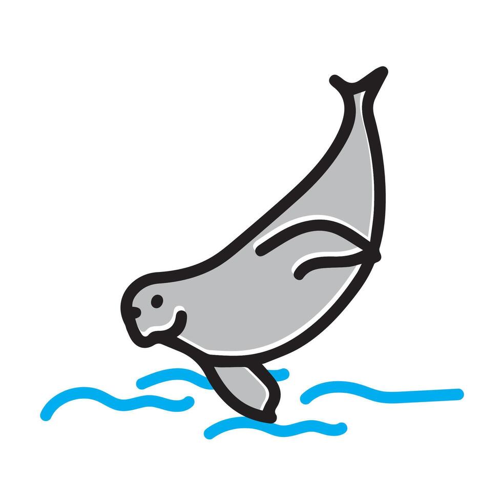 The seal is jumping on the sea water vector