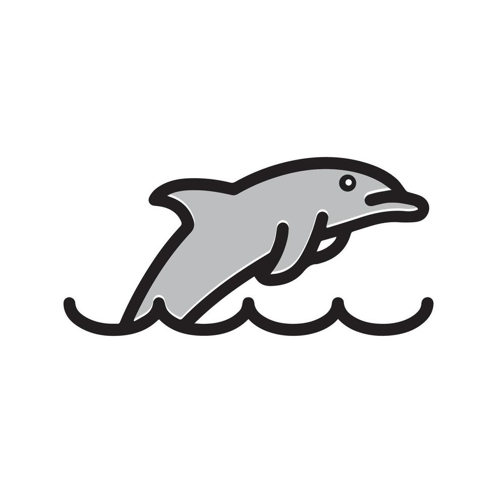Dolphins are jumping high in the ocean vector
