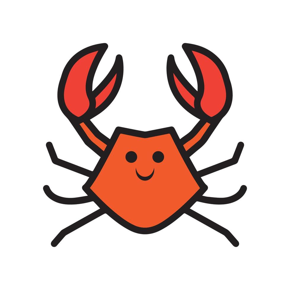 crab with the claw segments facing upwards vector