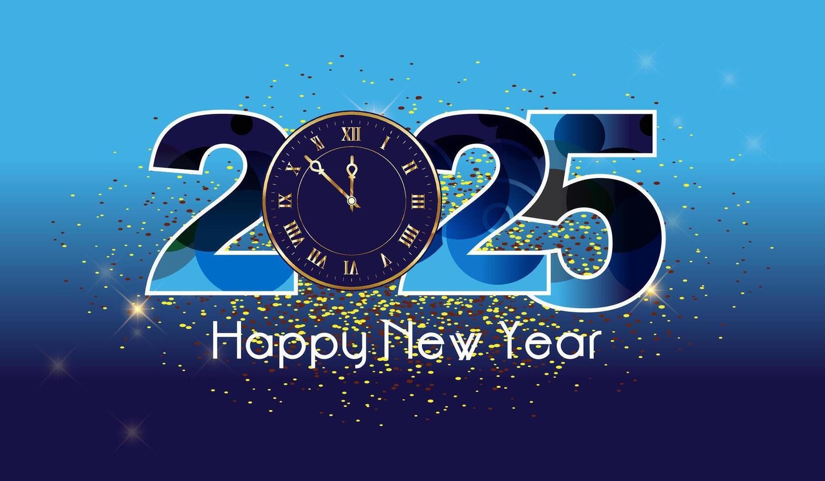 2025 Happy New Year Design Template, Modern professional Happy New Year 2025 illustration. new year blue template 2025. vector