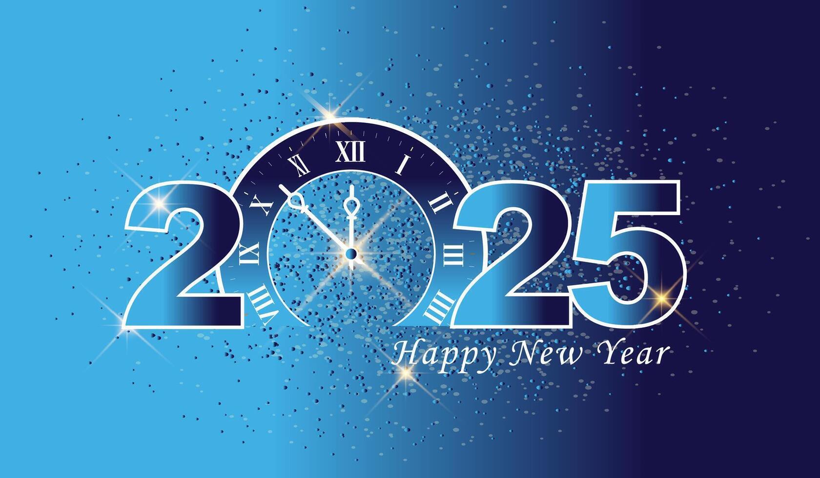 2025 Happy New Year Design Template, Modern professional Happy New Year 2025 illustration. new year blue template. vector