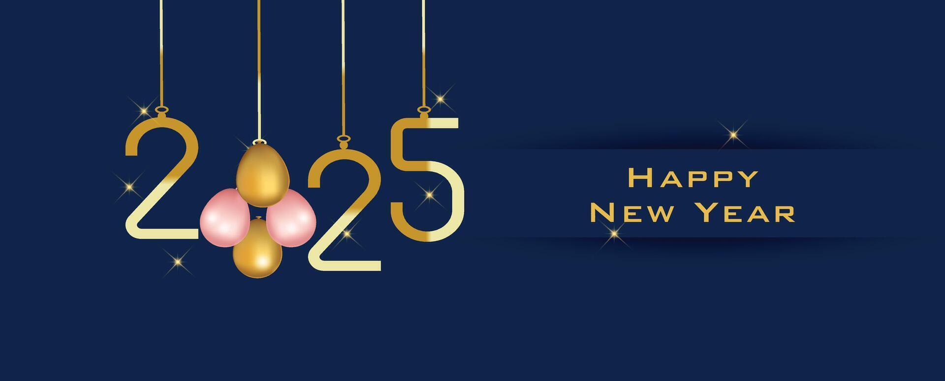 Premium 2025 Happy New Year design template, Editable 2025 Greeting card template. vector