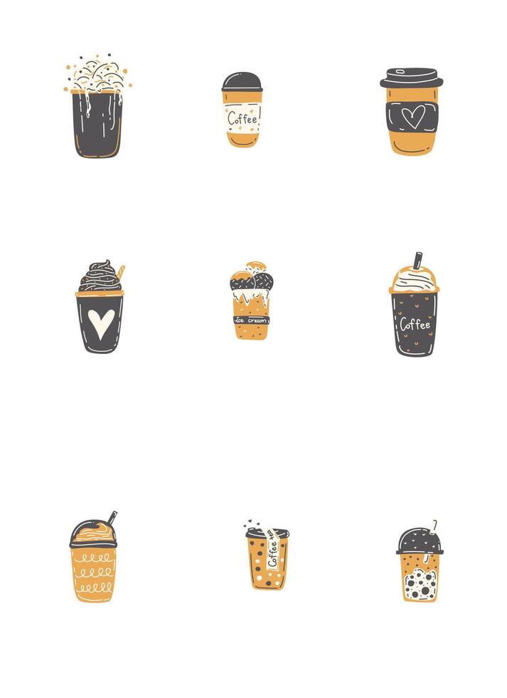 Coffee tea sheet icons vector