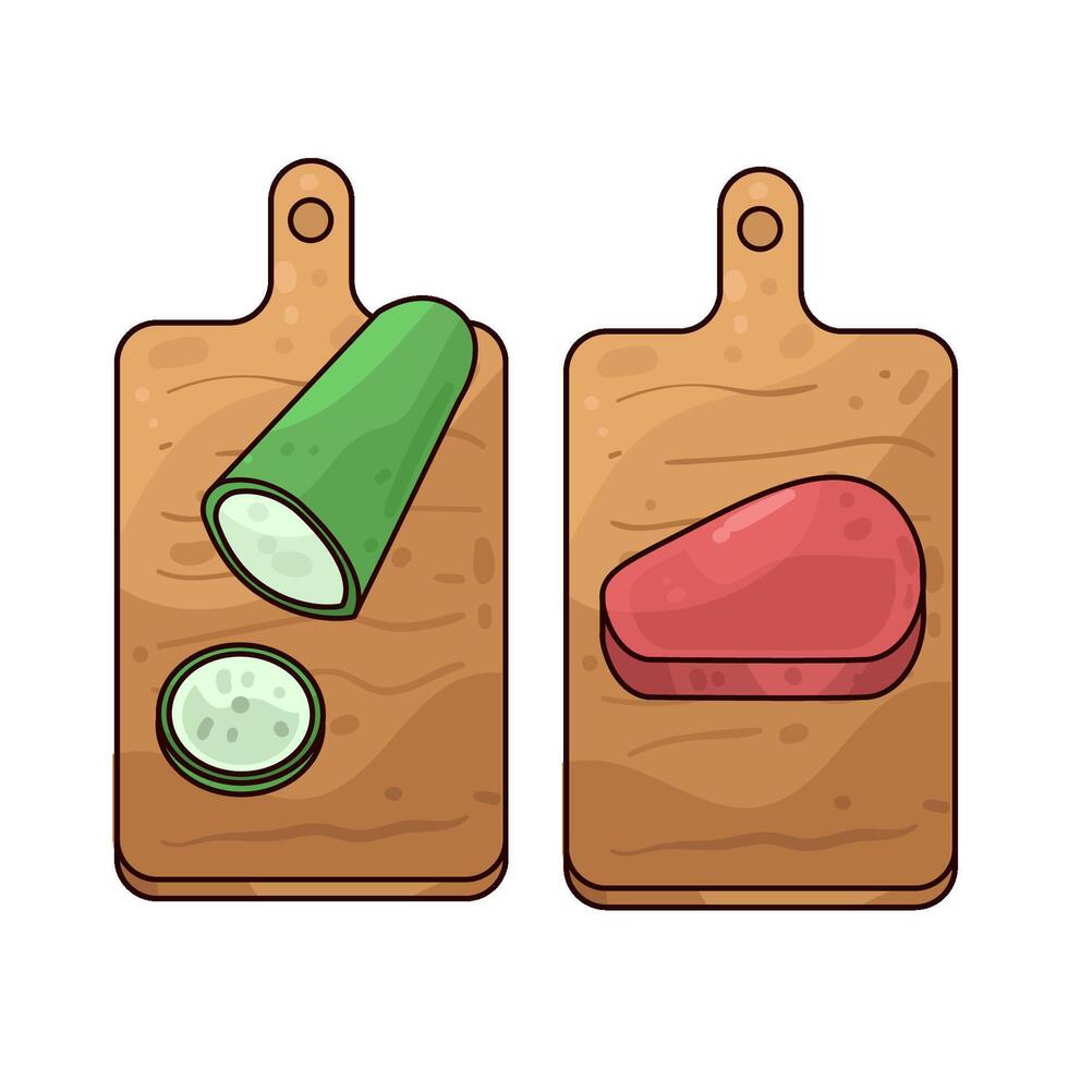 Illustration of Separate Meat and Veggies vector