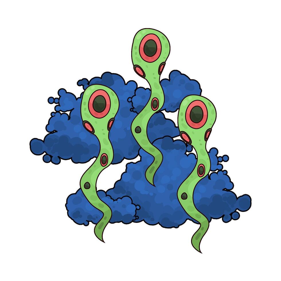 illustration of ghost with smoke vector